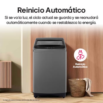 LG Lavadora LG 13kg, carga superior con TurboDrum™, Negro claro, WT13BVTB